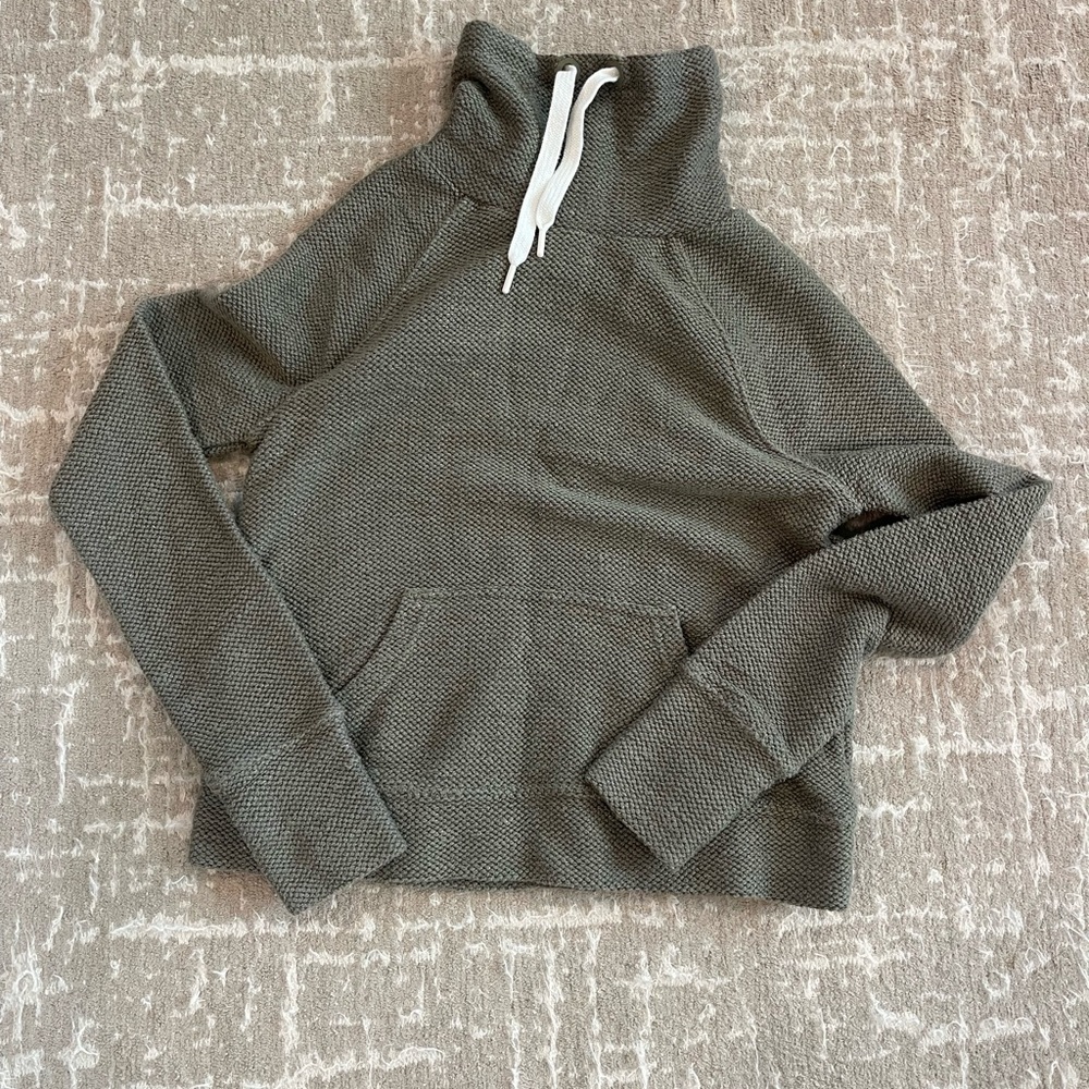 Offline by aerie Olive Green Knit Funnel Neck Pullover